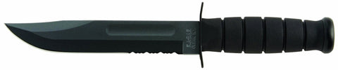 KA-BAR Fighting/Utility Serrated Edge Knife with Hard Sheath, Black (KB-1214) - Hahn's World of Surplus & Survival