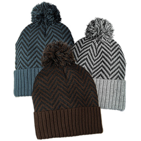 Broner Knit Hat (Beanie) - Herringbone Knit Cuff Cap (61-719)