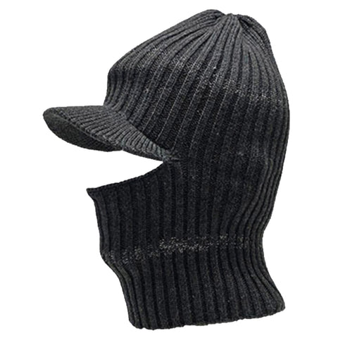 Broner Knit Hat - Rib Knit Mask with Peak 2 in 1 (64-471)
