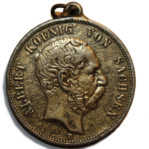 Vintage 1894 5 Mark - Albert I Coin Pendant