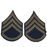 Patch - Pair - US Army WWII Staff Sergeant Rank - Sew On