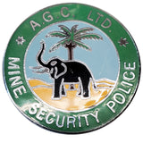 Vintage A.G.C. LTD Mine Security Police Cap Badge