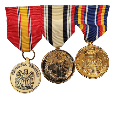 Military 3 Medals Rack