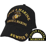 Eagle Emblems Once A Marine Always A Marine Ball Cap - Black (EM-CP00305) - Hahn's World of Surplus & Survival