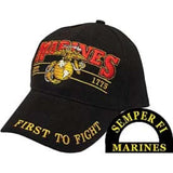 Eagle Emblems Marines First To Fight Ball Cap - Black (EM-CP00318) - Hahn's World of Surplus & Survival