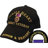 Eagle Emblems Purple Heart Combat Veteran Ball Cap - Black (EM-CP00601) - Hahn's World of Surplus & Survival