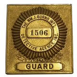 SALE Obsolete Hat Badge - WMJ Burns Int'l Detective Agency Guard - Gold