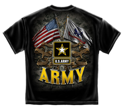 Erazor Bits Army Double Flag Eagle T-Shirt (ER-MM2151) - Hahn's World of Surplus & Survival - 1