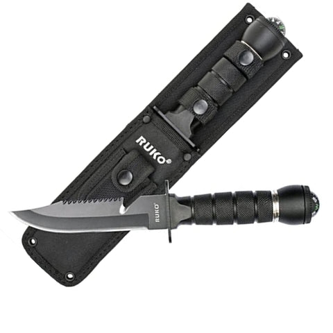 Ruko Knife - 11.75" Survival Knife w/Black Nylon Sheath