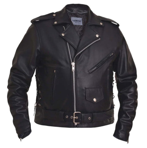 UNIK Traditional Leather Biker Jacket - Black