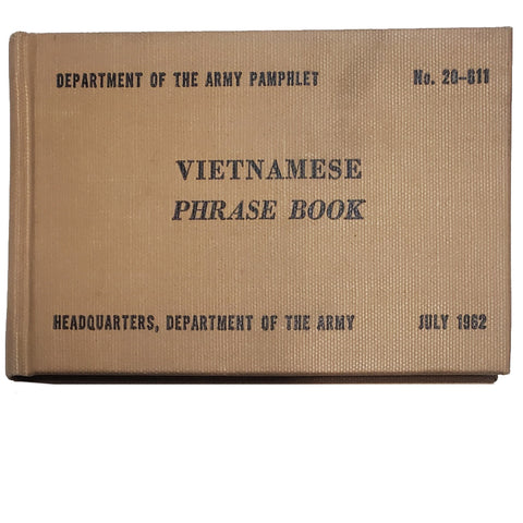 Dept. Army Pamphlet Vietnamese Phrase Book 1962