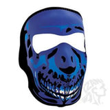 Zan Headgear Full Mask Neoprene Blue Chrome Skull (ZH-WNFM024) - Hahn's World of Surplus & Survival