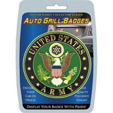 United States Army auto grill badge packaging with eagle emblem