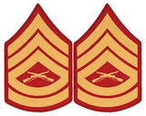 Chevrons - USMC Dress Blue - Male Gold/Red (Patches)