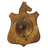 Vintage Horse Head on Shield w/Cannon, Cross, Star & Tree Screwback Lapel Pin