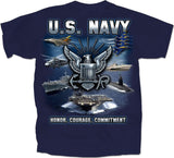 T-Shirt - Honor Courage Commitment - Navy