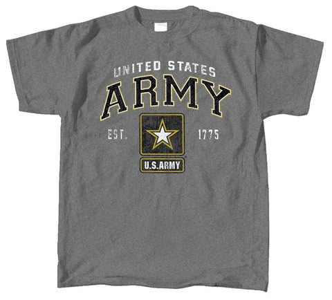 T-Shirt - Army Vintage Block - Heather Grey