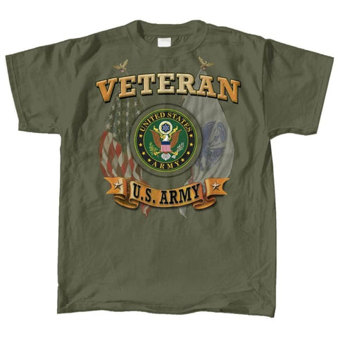 T-Shirt - Army Veteran Flags