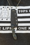 Knife - TOPS Mini Scandi Knife Green/Black G-10 (MSK-GB)