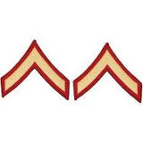 Chevrons - USMC Dress Blue - Male Gold/Red (Patches)