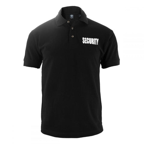 Polo Shirt - Security - Black/White Security Letters