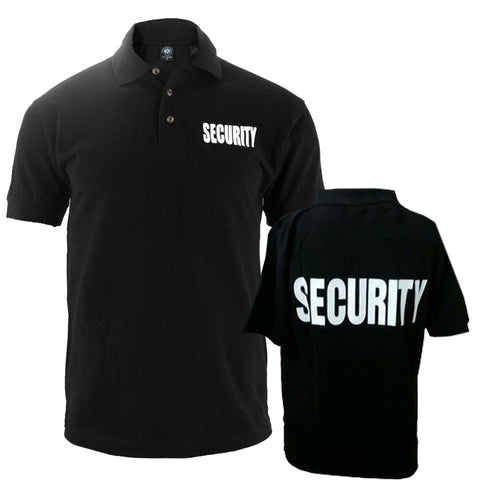 Polo Shirt - Security - Black/White Security Letters