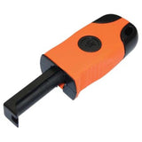 An orange and black Sparkie Fire Starter with a metal spark bar and rubberized grip wrap.