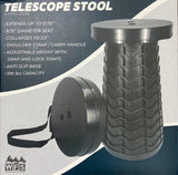 WFS Compact Telescoping Camping Stool - Black